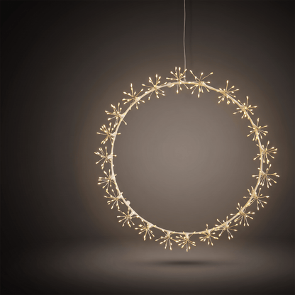 h potter led hanging starlight wreath