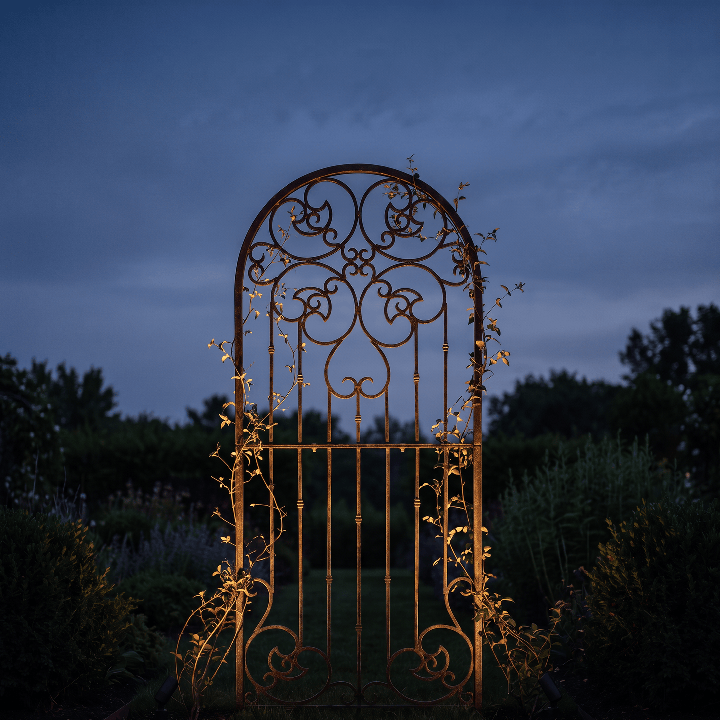 H Potter Legacy Freestanding Trellis – 6 Ft Tall Iron Garden Screen - Charcoal Brown