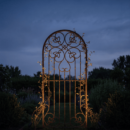 H Potter Legacy Freestanding Trellis – 6 Ft Tall Iron Garden Screen - Charcoal Brown