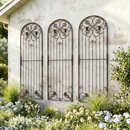H Potter Legacy Wall Trellis - Set of 3 – 8 Ft Tall on a house metal wall art