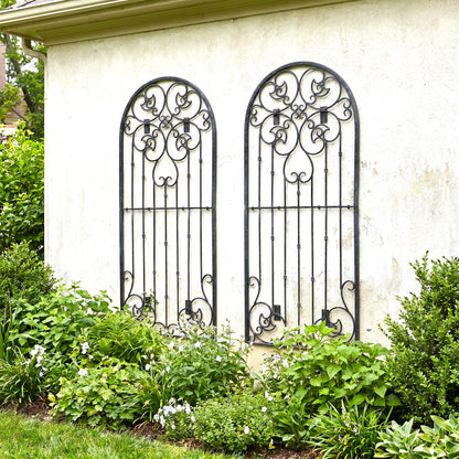 h potter set of 2 metal wall trellises on a house 