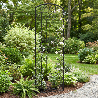 h potter lenox estate garden trellis in garden black finish