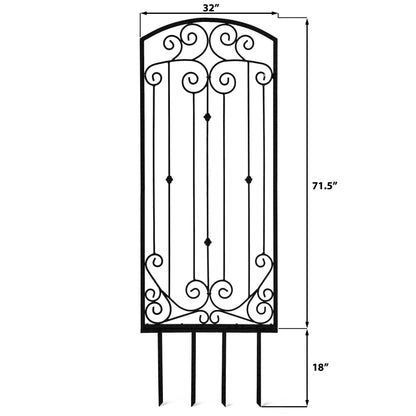 H Potter dimensional image of black lenox estate garden trellis
