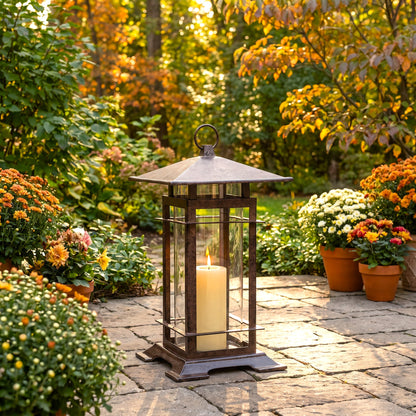 H Potter Lantern – Large 22.5" Mission Style Cast Iron Candle Lantern