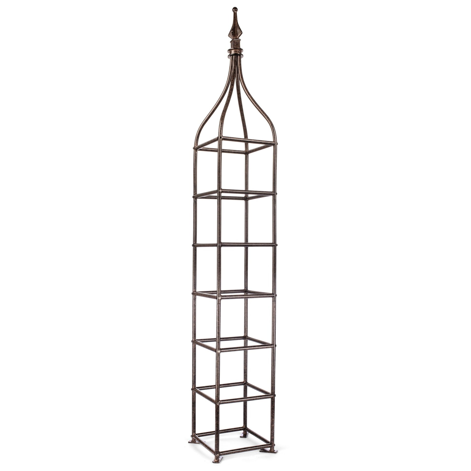 H Potter metal patio planter obelisk trellis full product view