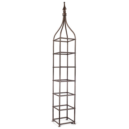 H Potter metal patio planter obelisk trellis full product view