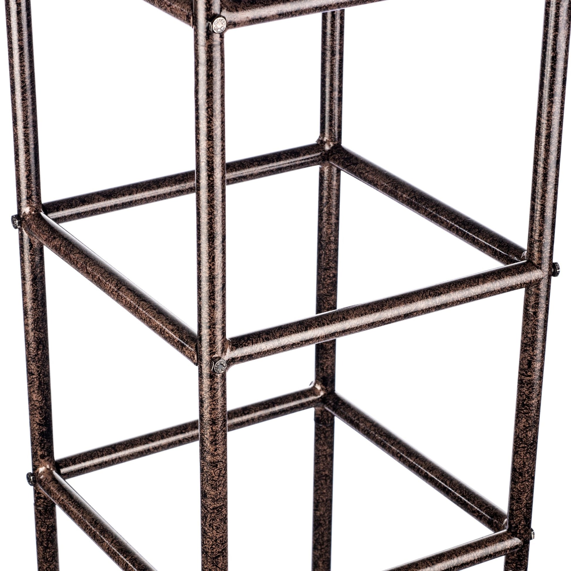 Hand-welded joint close-up—sturdy build answers “Is a metal obelisk durable?” Yes, in rain and sun.