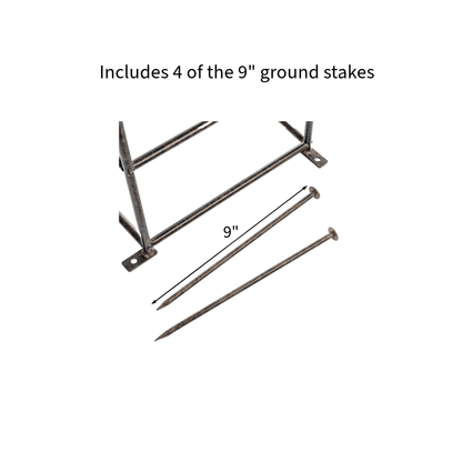 patio planter obelisk trellis ground stakes detail—extra hold for windier sites like Texas yards or coastal patios.