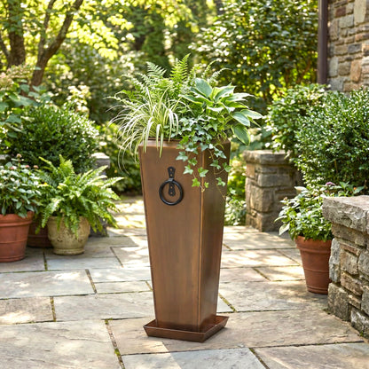 H Potter Santa Fe Tall Planter Set | Antique Copper Indoor Outdoor Planters