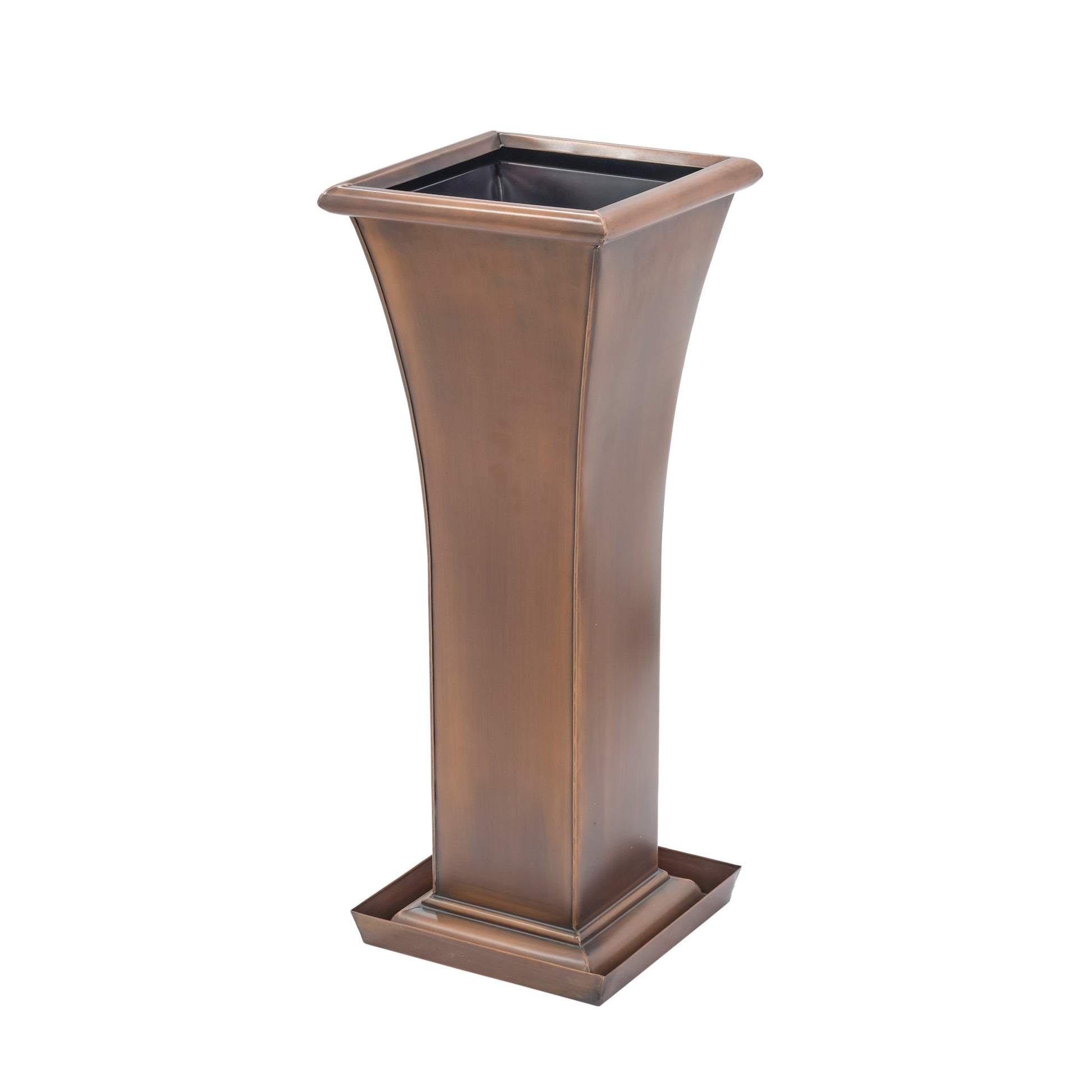 h potter copper urn planter with drip tray