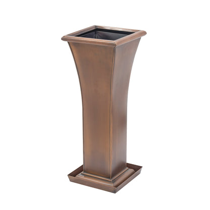 h potter copper urn planter with drip tray