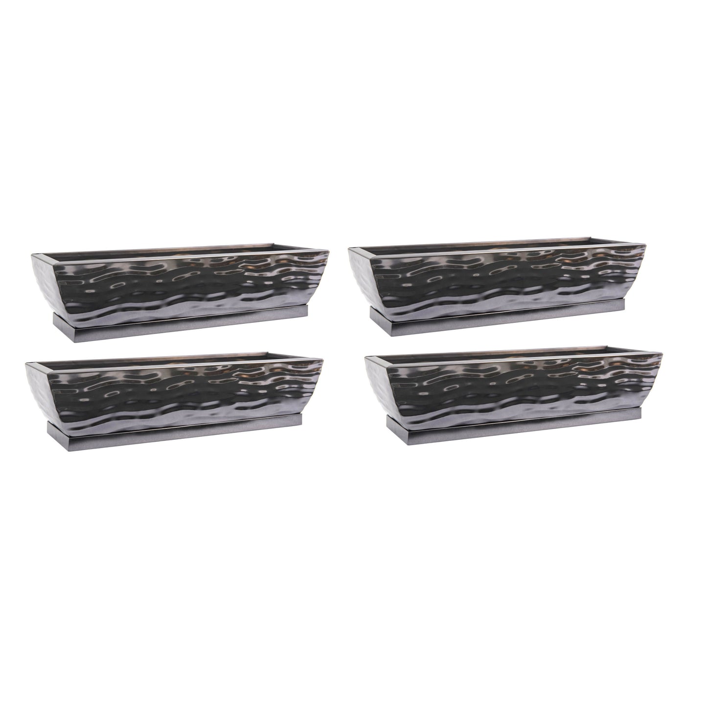 Warehouse Deals H Potter Set of 4 Planters in Black Nickel Finish