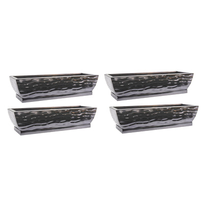 Warehouse Deals H Potter Set of 4 Planters in Black Nickel Finish