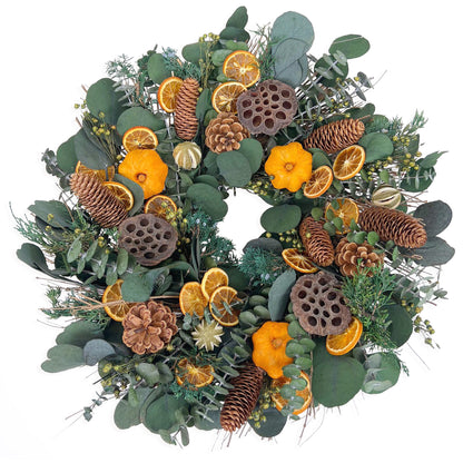 H Potter Preserved Fall Wreath – Autumn Orchard 20 Inch on white