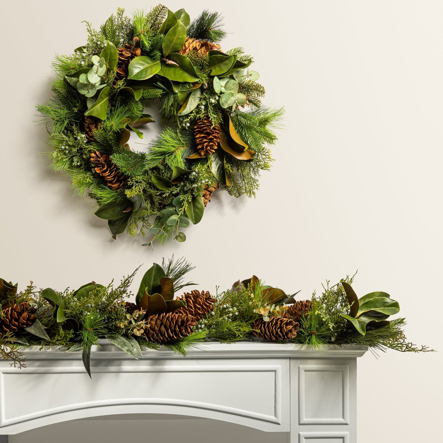 H Potter - Faux Rocky Mountain Noel Wreath & Garlands Set