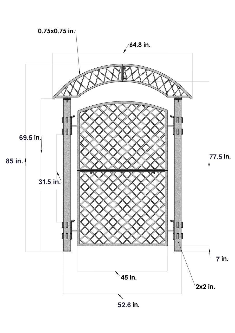 Dimensions of H Potter metal trellis screen fence—height/width for backyard patio privacy landscaping.