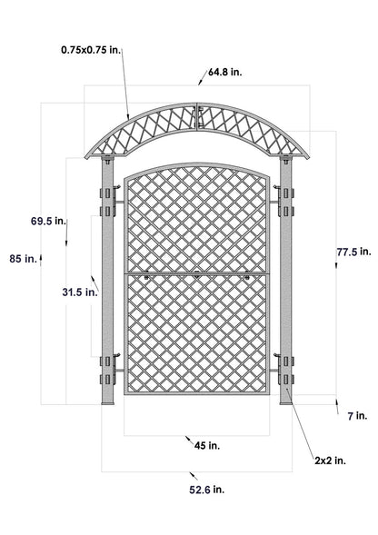 Dimensions of H Potter metal trellis screen fence—height/width for backyard patio privacy landscaping.