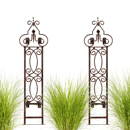 H Potter wall trellis set of 2 panels metal garden trellis screen in charcoal brown finish for supporting climbing plants outdoors