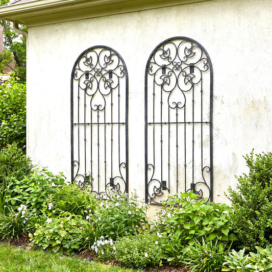 h potter set of 2 metal wall trellises on a house 