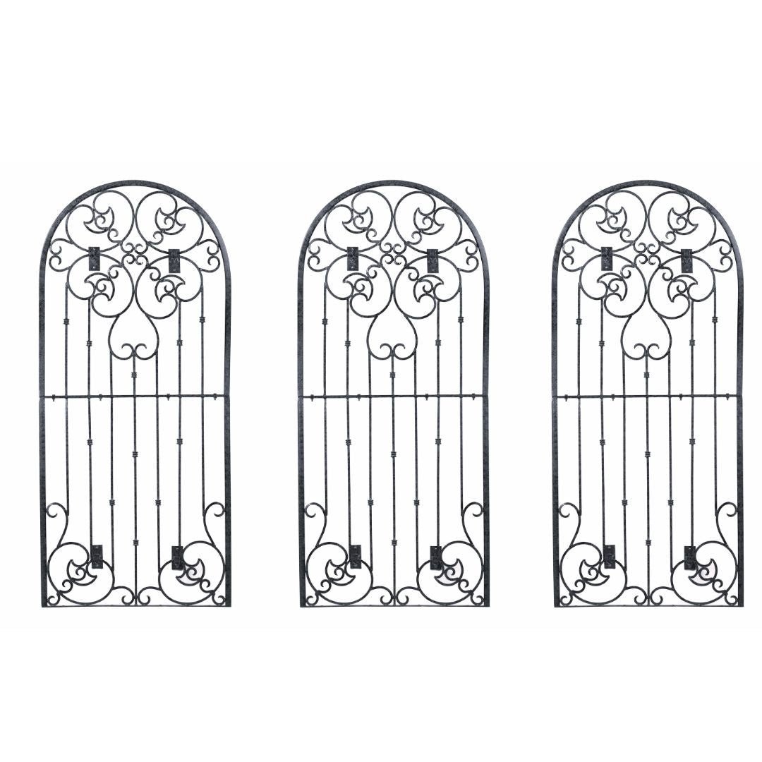 h potter brand metal wall art set of 3 trellises on white with black powdercoat