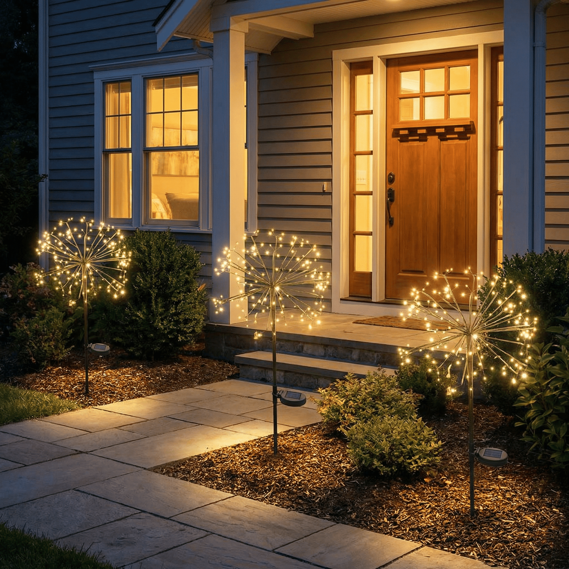 h potter set of 3 solar blooms in front yard