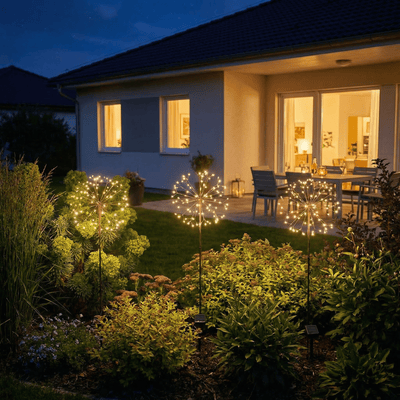 h potter solar bloom at night in backyard