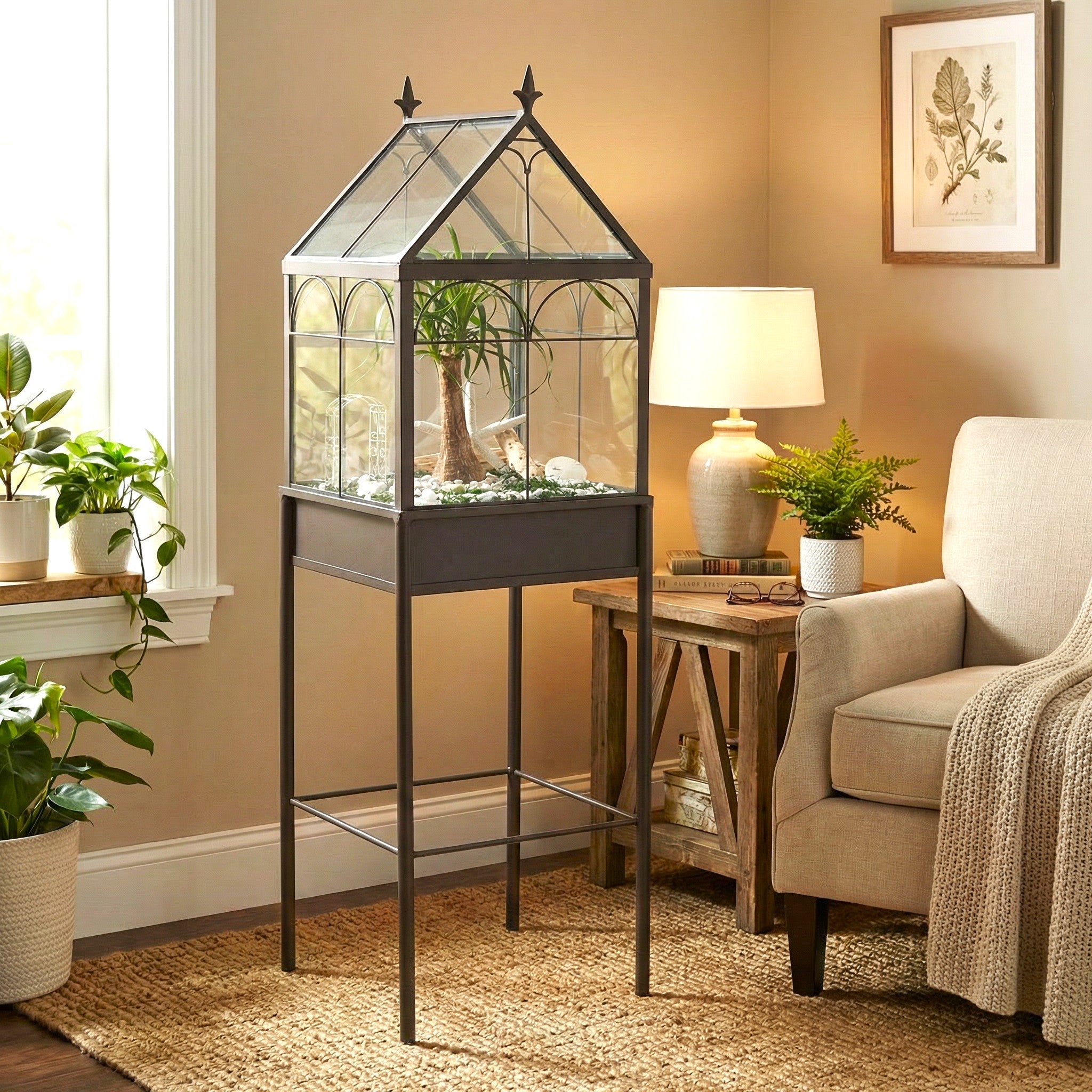 Large Wardian Case Square Freestanding Terrarium H Potter