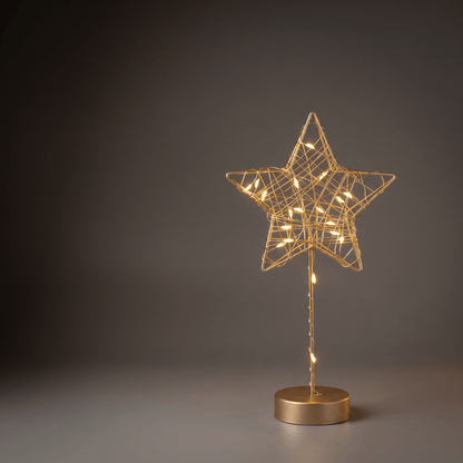 H Potter gold LED Christmas star tabletop light with 20 warm white LEDs