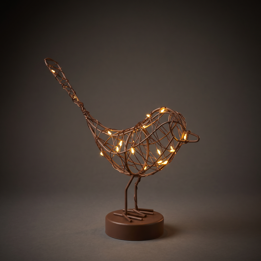 h potter led lit tabletop decoration sparrow