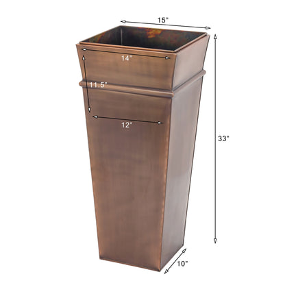 Dimensions of h potter tall copper tapered planter