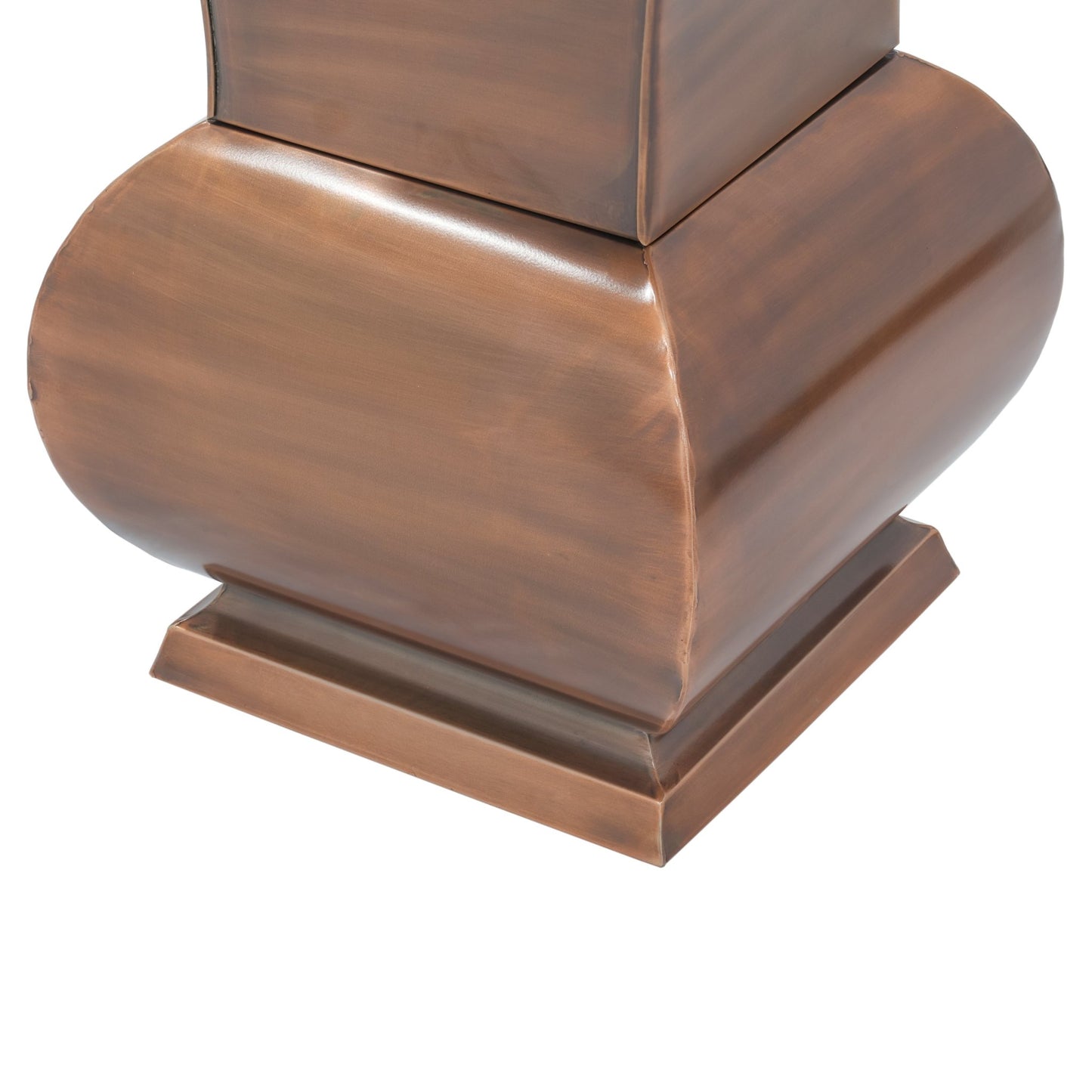 Base view of H Potter tall copper garden urn planter 