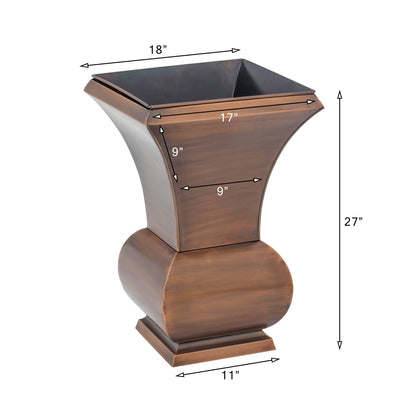 H Potter tall copper urn planter with dimensions