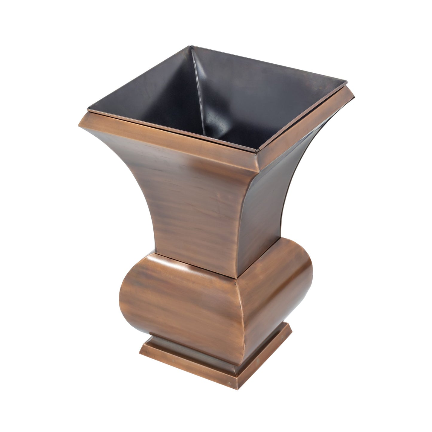 H Potter tall copper garden urn planter view from top