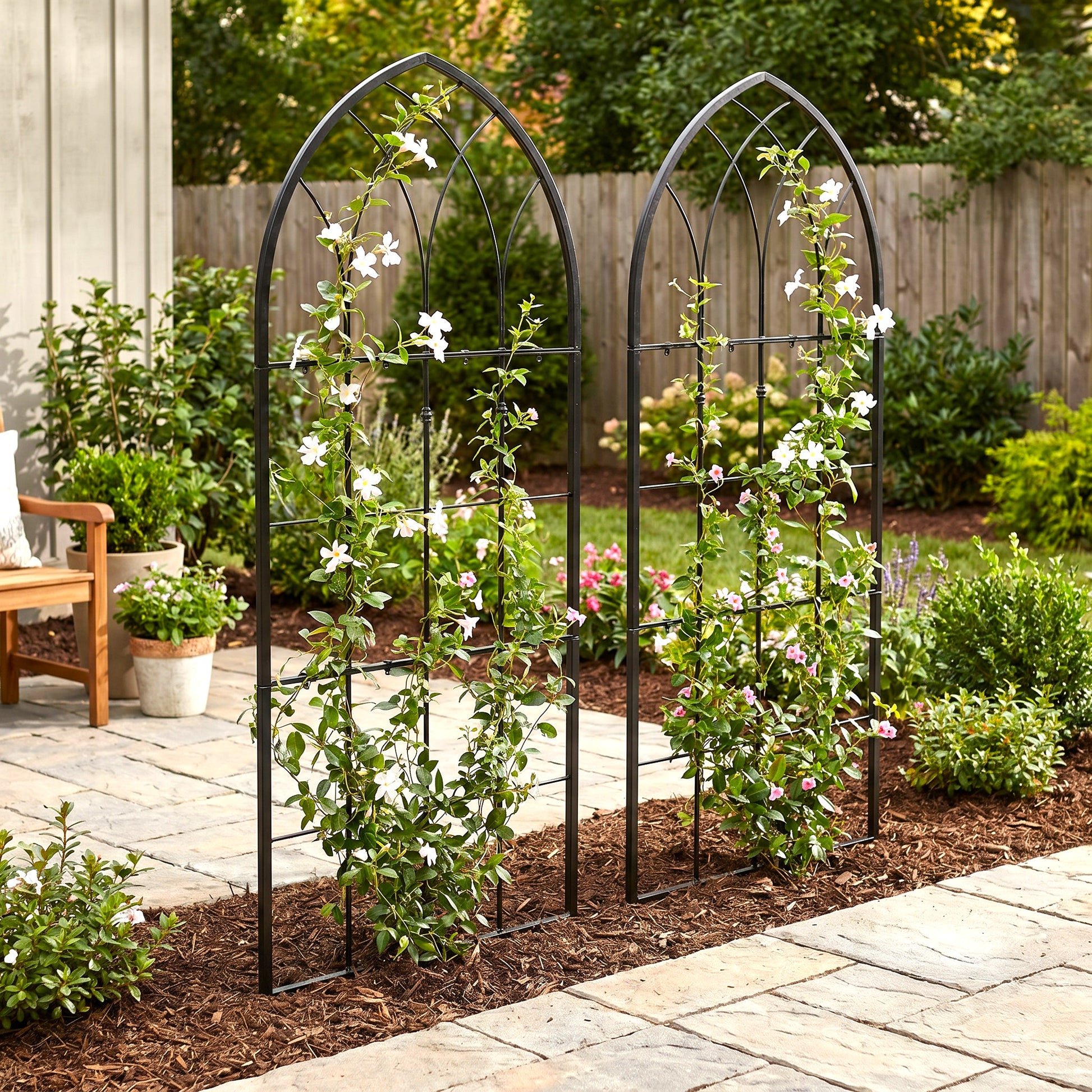 year-round trellis plants H Potter Trellis Set of 2 – Large Gothic Black Garden Trellises