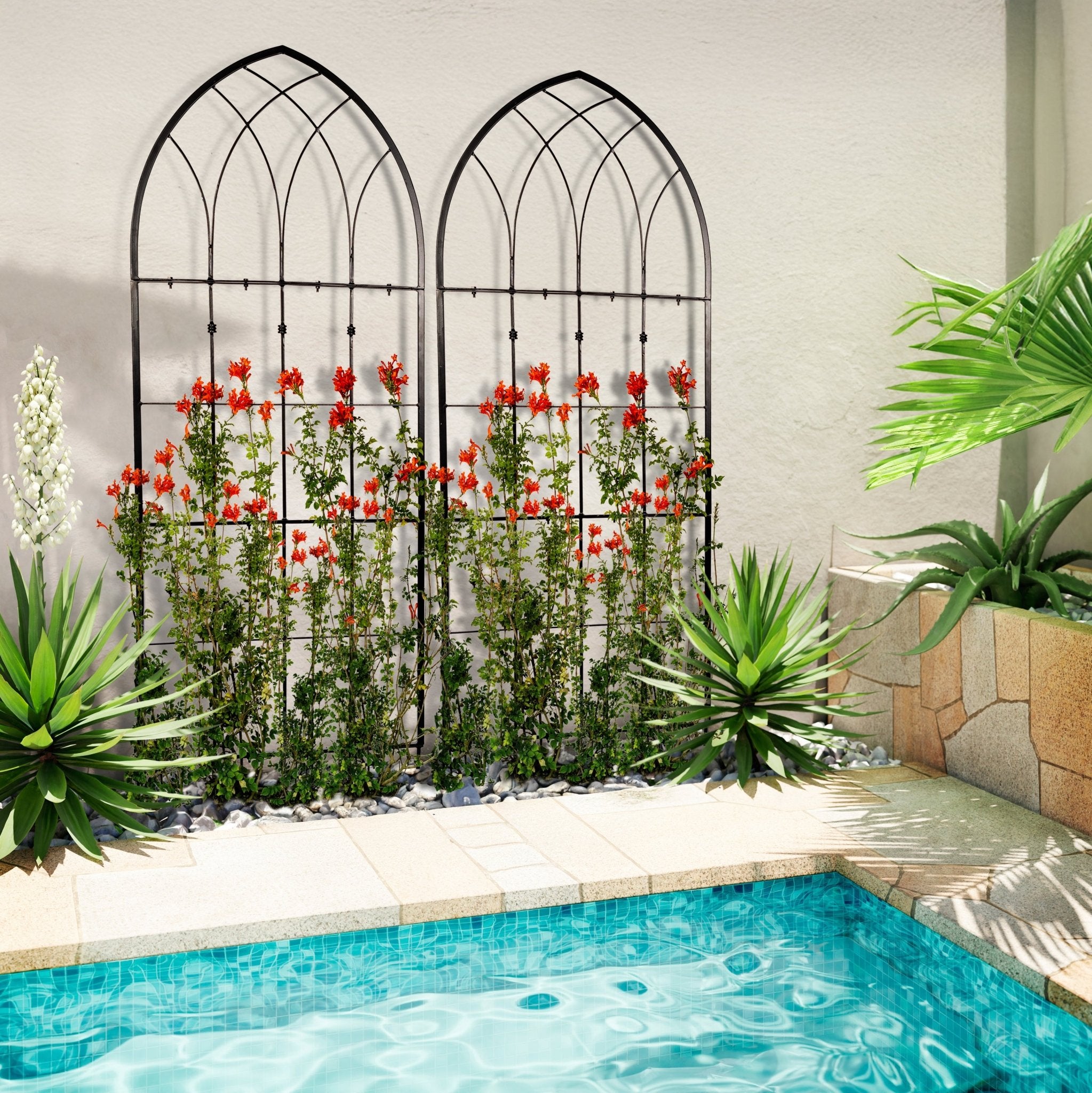 Trellis Set of 2 – Large Gothic Black Garden Trellises | H Potter