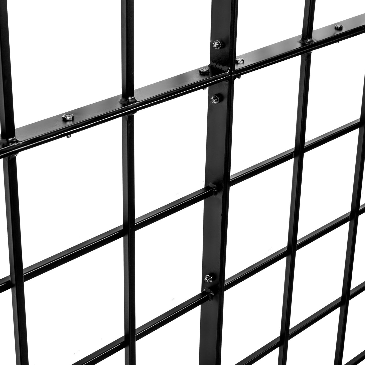 H Potter Garden Trellis Screen showing bolts and black powder coated finish