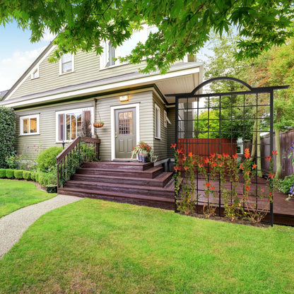 H Potter Garden Trellis Screen in landscaped front yard