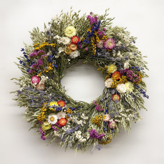 Silhouette of H Potter Vintage Garden dried botanical wreath for indoor spring decor and wall styling