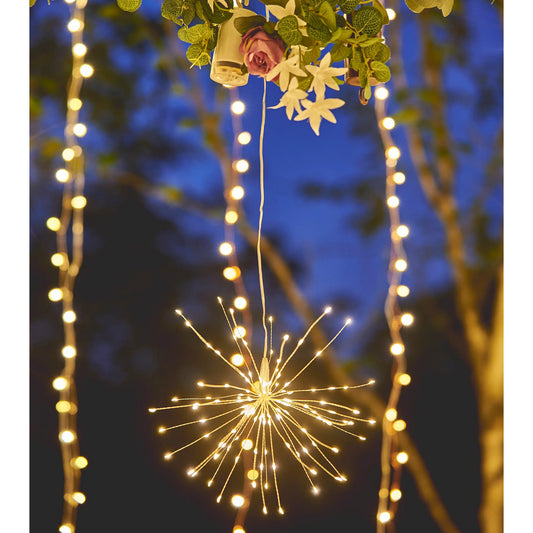 H Potter Hanging Starlight – Battery Starburst Light, Copper or Silver