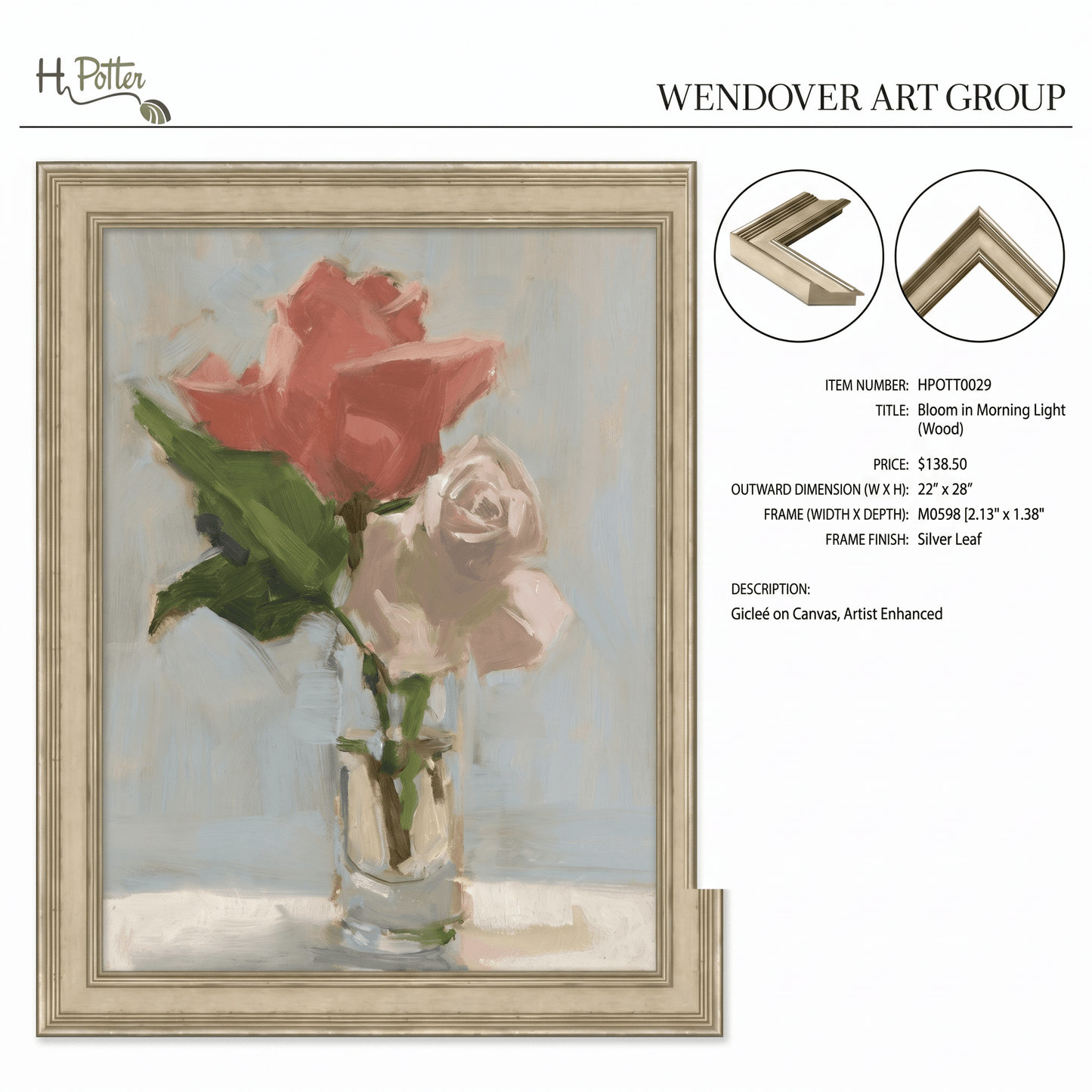 H Potter Bloom In Morning Light Canvas Wall Art