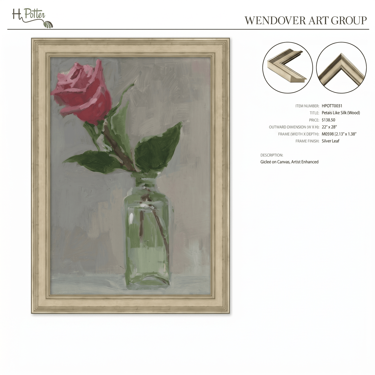 H Potter Petals Like Silk Canvas Wall Art