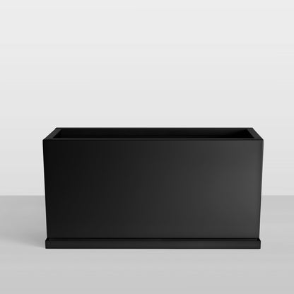 H Potter black rectangular planter front view on white