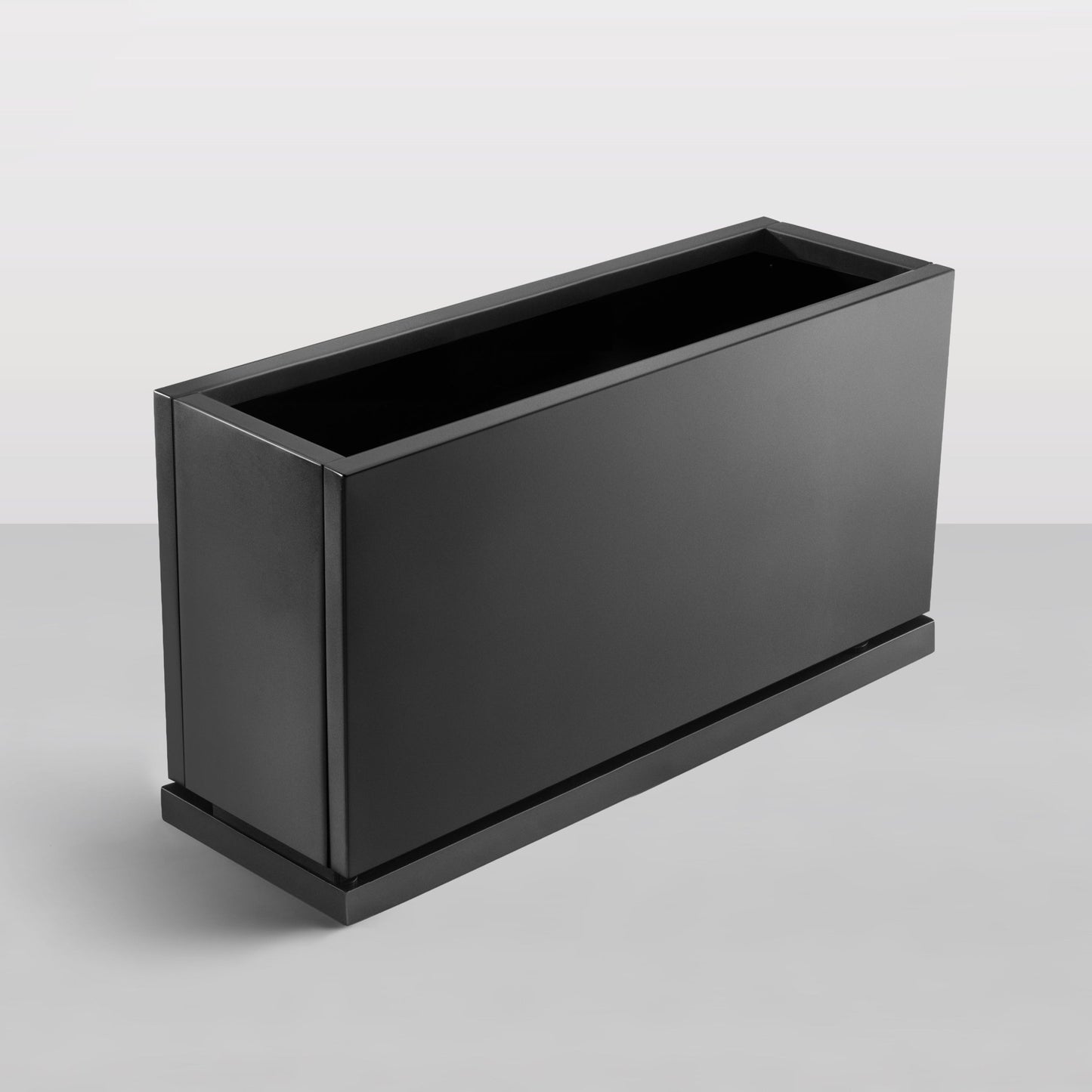 H Potter grey rectangular planter angle view on white background