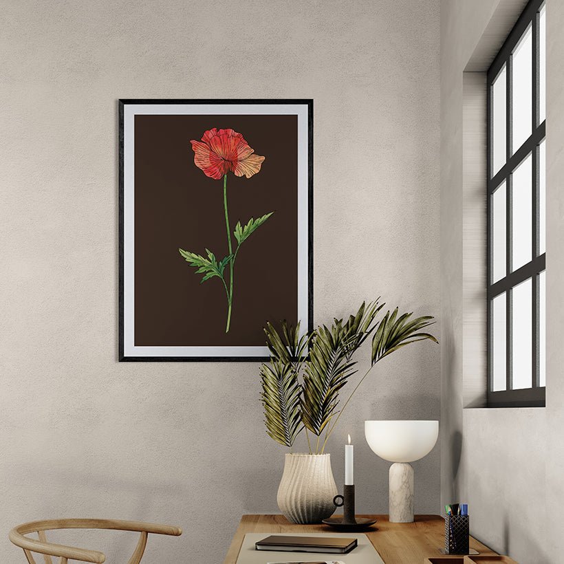 Poppies Set Botanical Fine Art Print by H Potter