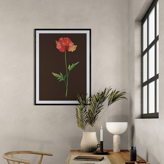 Poppy Botanical Fine Art Print by H Potter 1