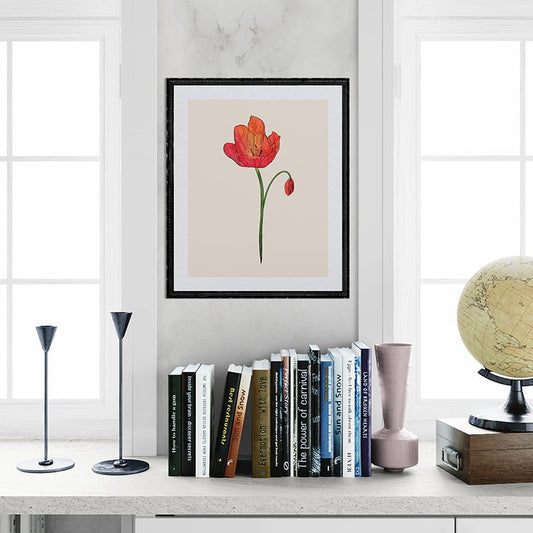 Poppy Botanical Fine Art Print by H Potter 3