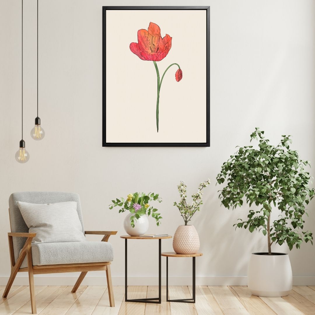 Poppy Botanical Fine Art Print by H Potter 3
