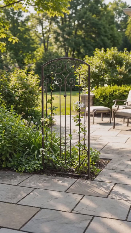 H Potter Lenox Estate Garden Trellis – 6ft Tall Freestanding Iron Garden Screen - GAR602