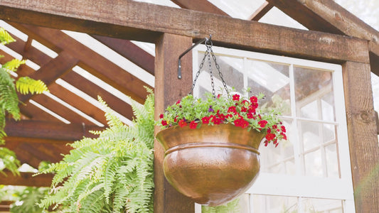 H Potter Large Brass Patio Deck Hanging Planter