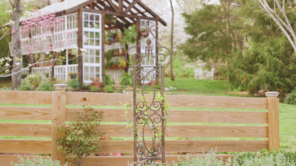 H Potter Scroll Garden Trellis Set of 2 – Iron Trellises for Planters or Entryways